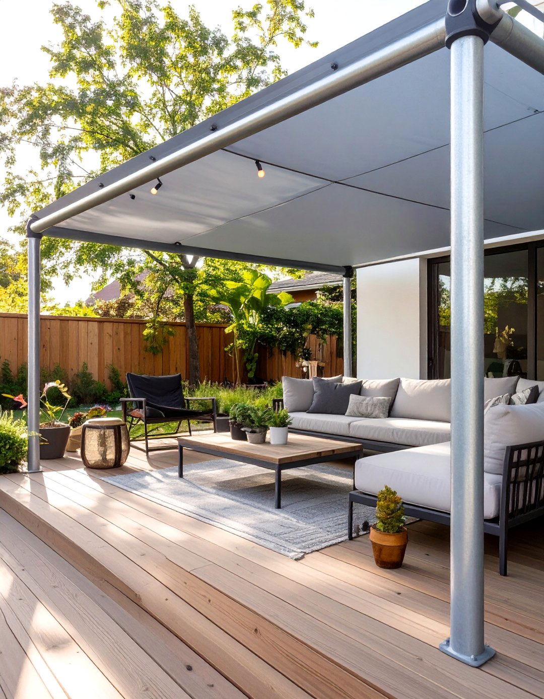 DIY Pipe and Tarp Covering - 30 deck covering ideas