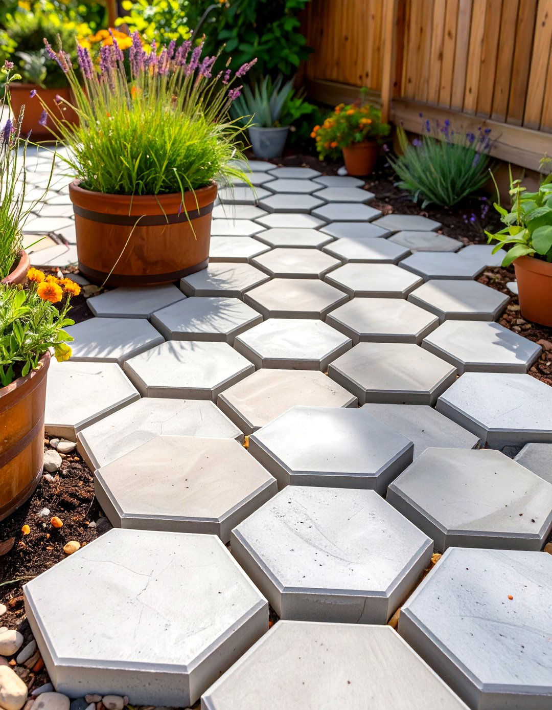 DIY Poured Concrete Paver Molds - 30 small cheap patio paver ideas
