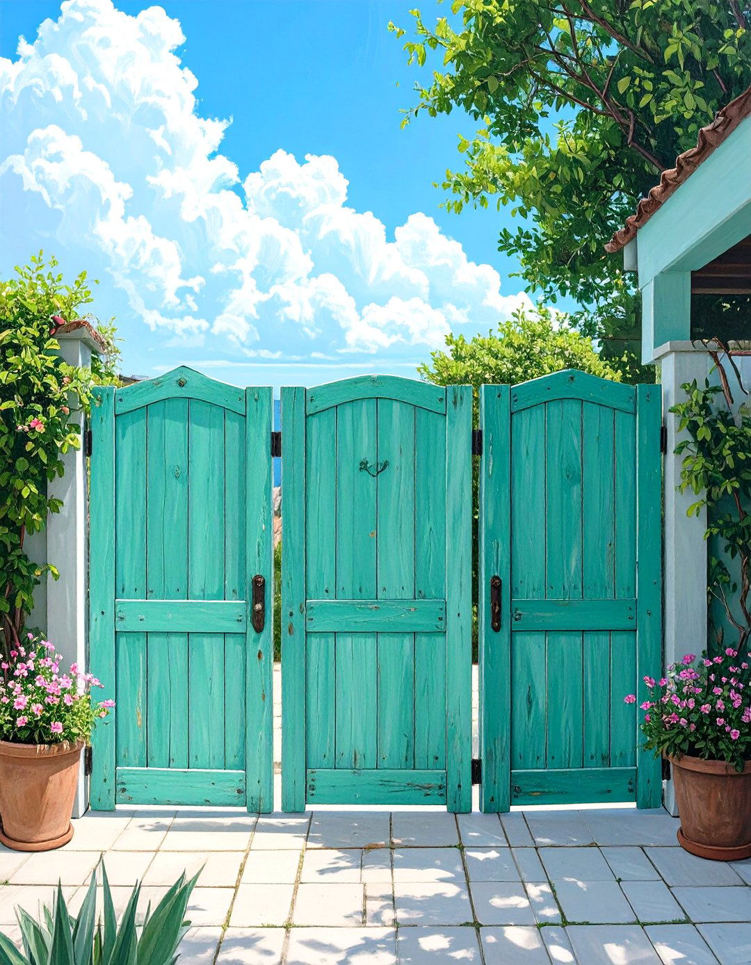 DIY Privacy Screen from Reclaimed Doors - 30 outdoor  decorations ideas diy