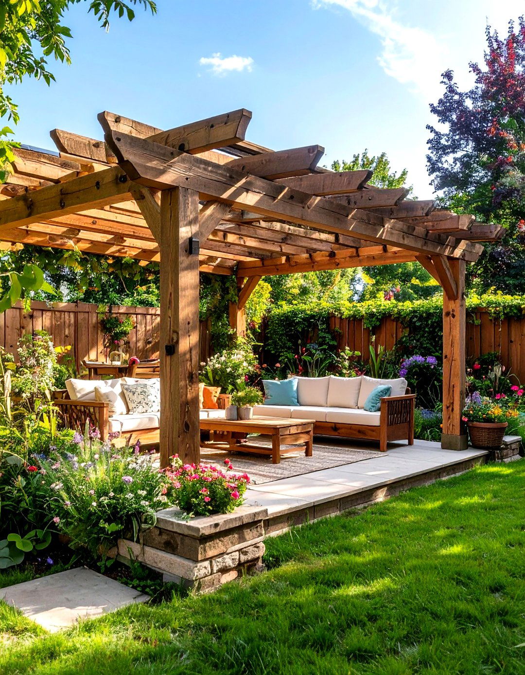 DIY Reclaimed Wood Pergola - 30 pergola backyard patio ideas