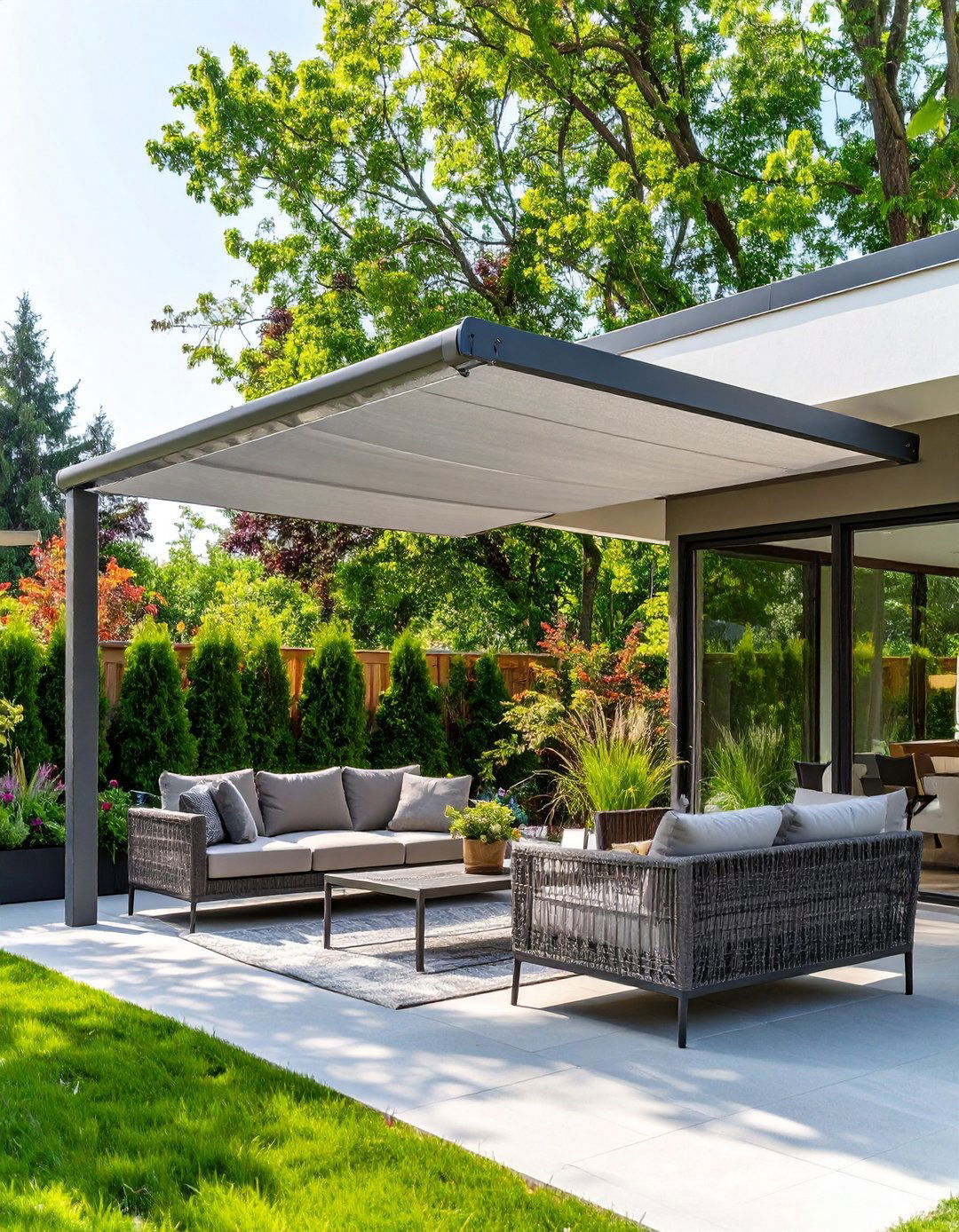 DIY Retractable Canopy System - 30 budget diy backyard shade ideas