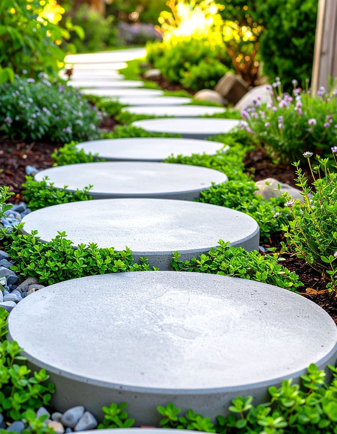 DIY Stepping Stone Path - 30 small area cheap simple front yard landscaping ideas