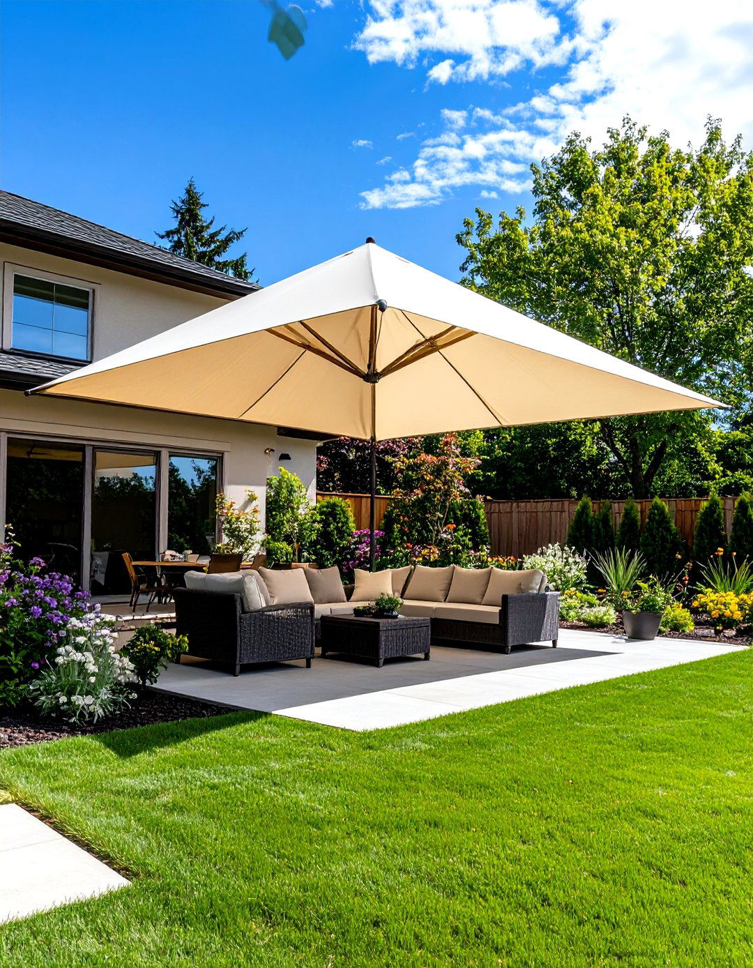 DIY Sun Shade Sail for a Budget Patio - 30 patio ideas on a budget
