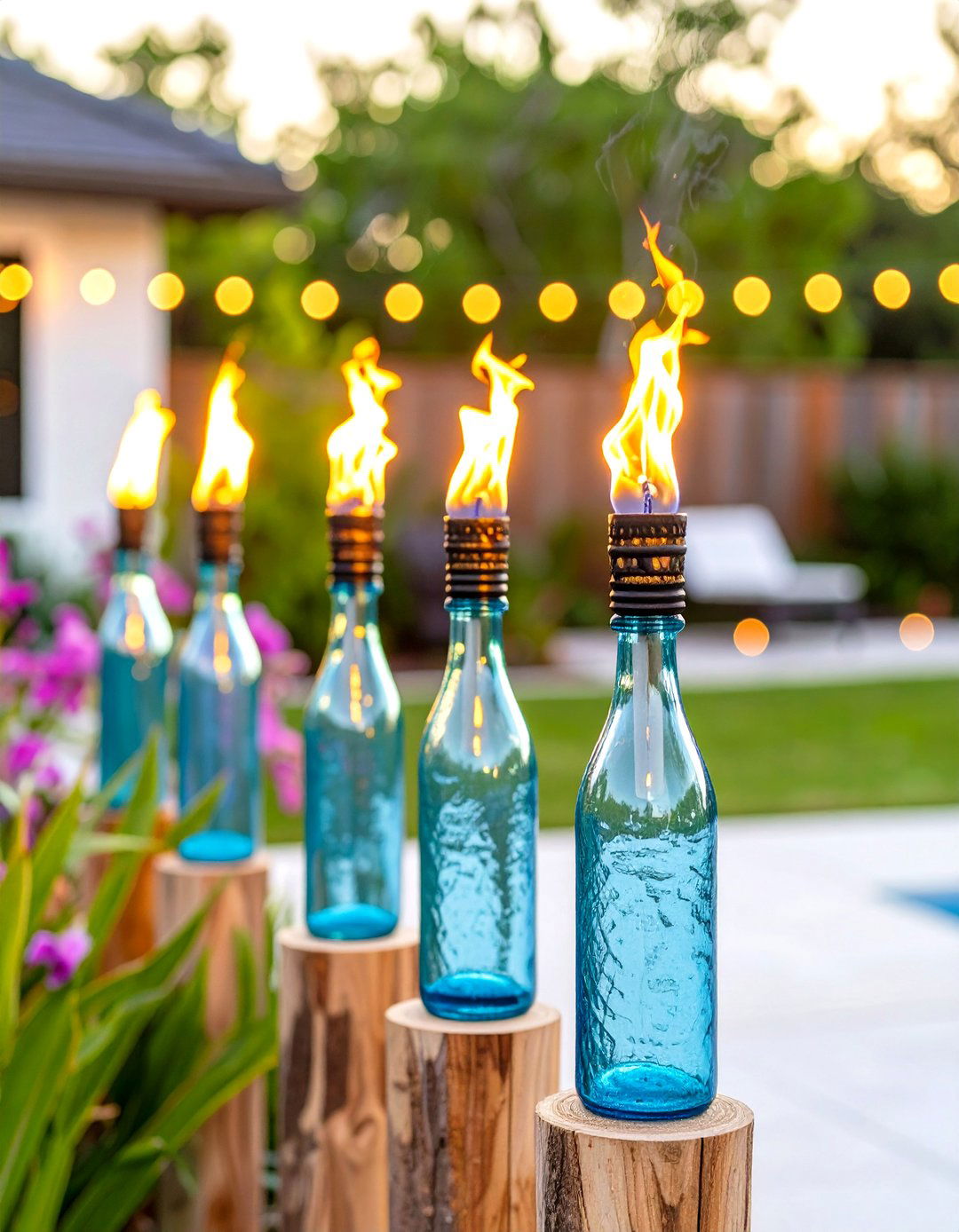 DIY Tiki Torches for Budget Patio Lighting - 30 patio ideas on a budget