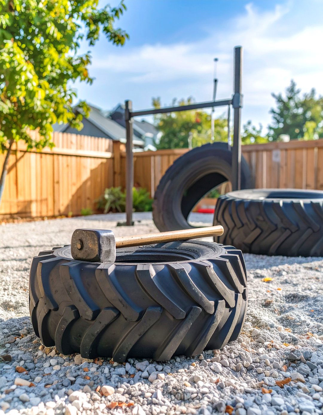 DIY Tire Training Zone - 30 outdoor gym ideas