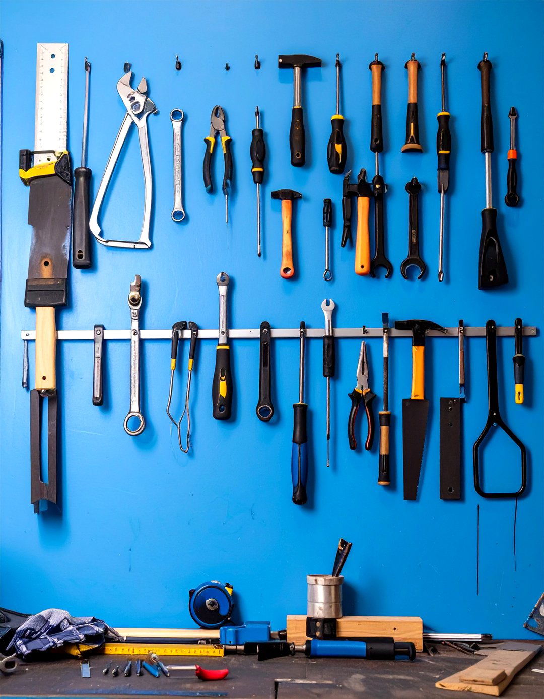 DIY Tool Outline Wall - 30 cheap garage wall ideas
