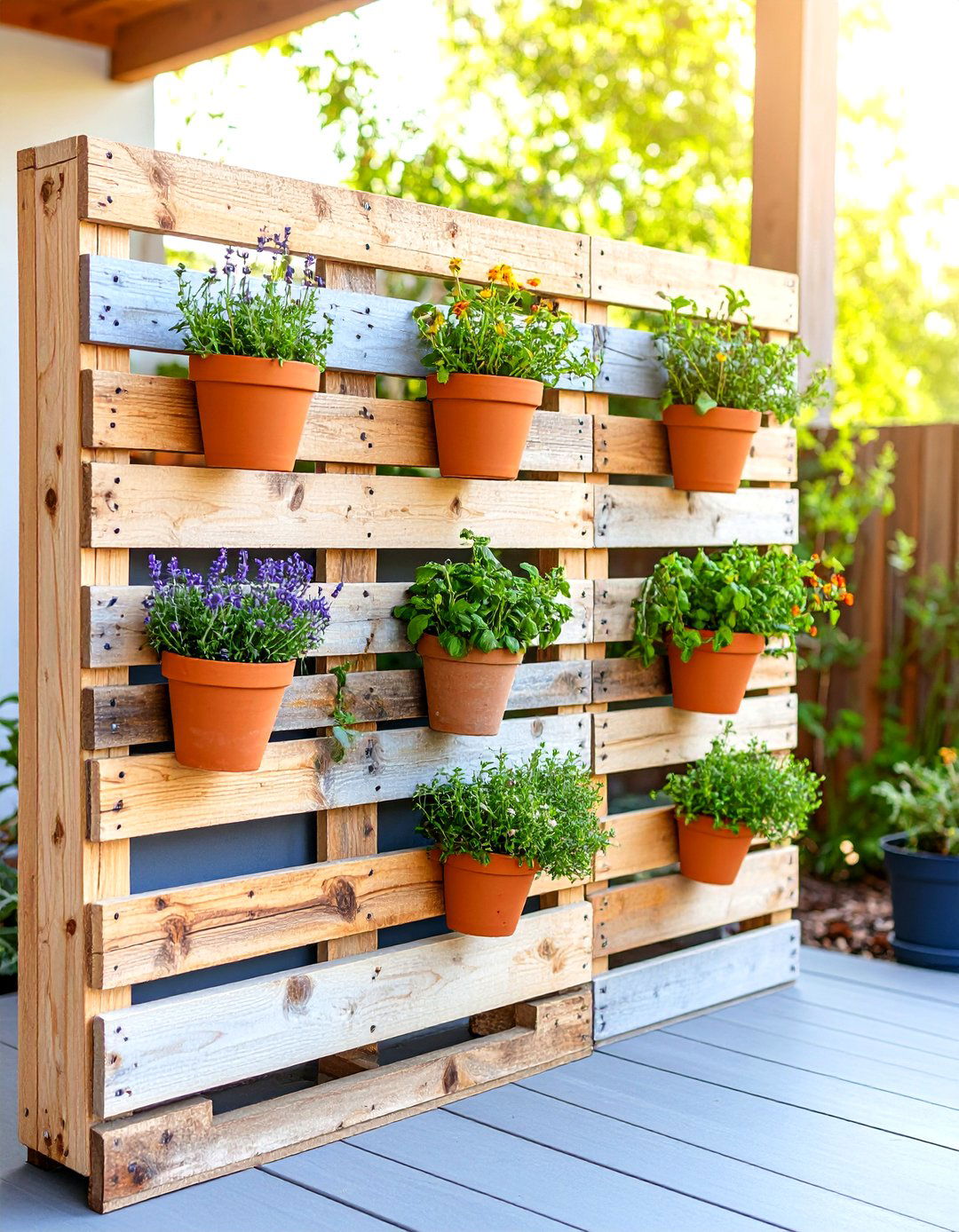 DIY Upcycled Pallet Screen - 30 patio privacy ideas