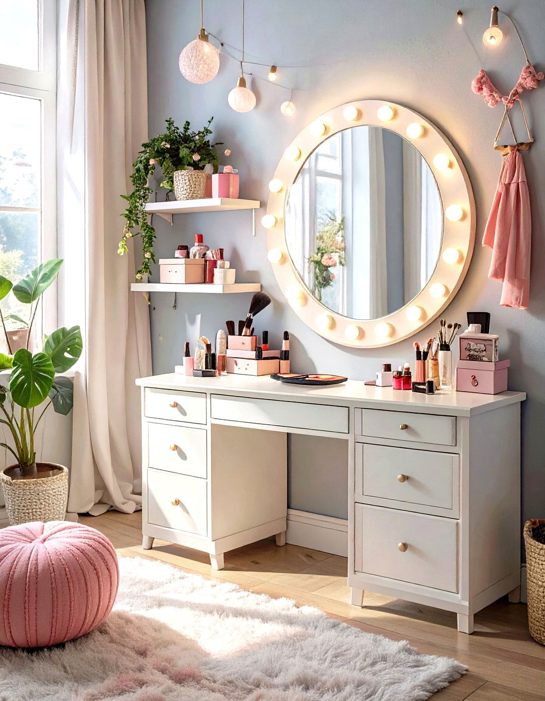 DIY Vanity and Makeup Station - 30 tween girl room ideas