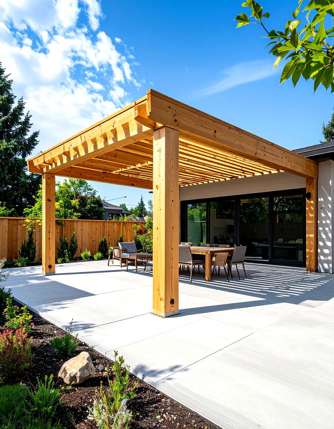 DIY Wood Slat Patio Cover - 30 patio sun shade ideas