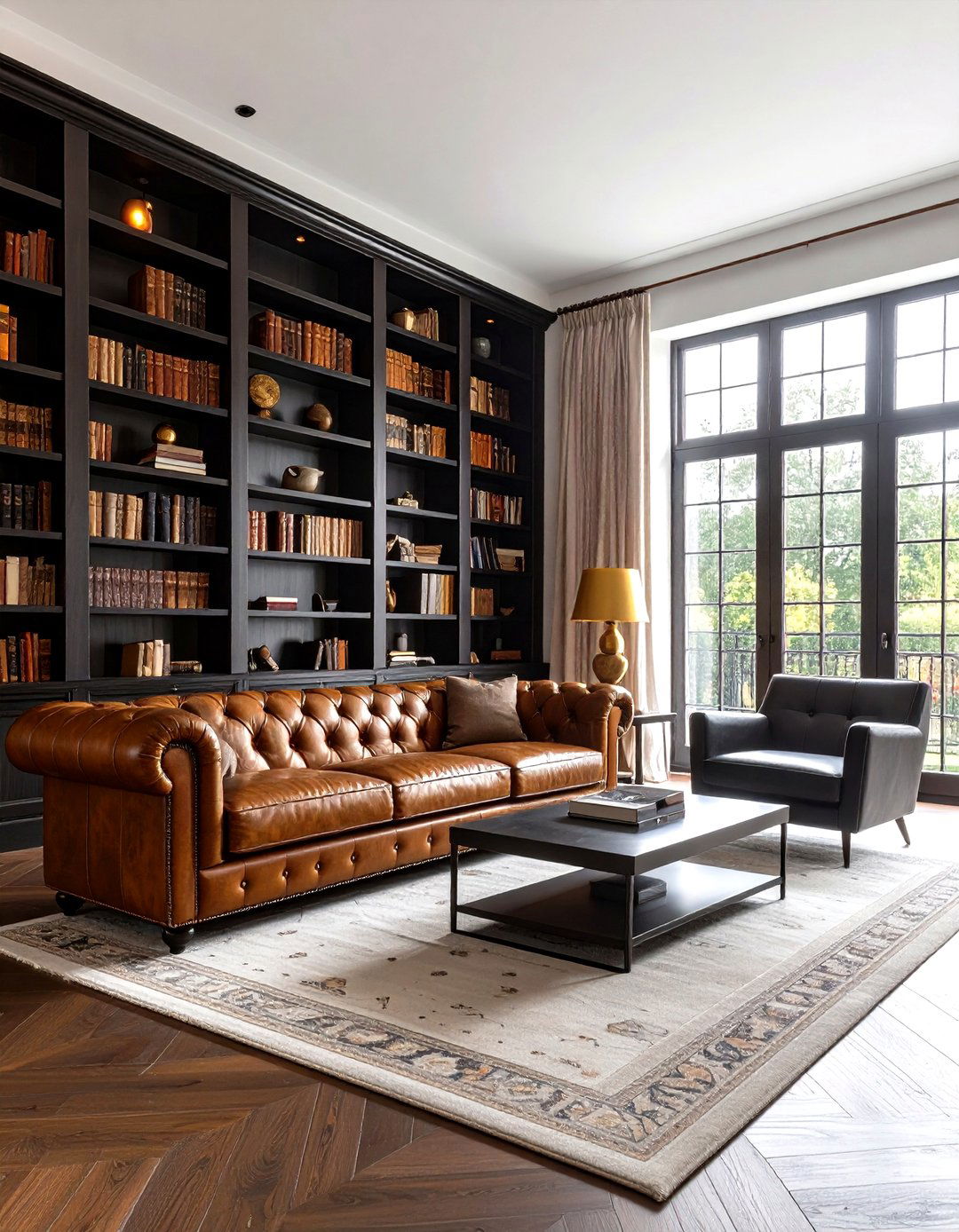 Dark Academia Living Room Aesthetic - 30 interior design trends 2025 living room