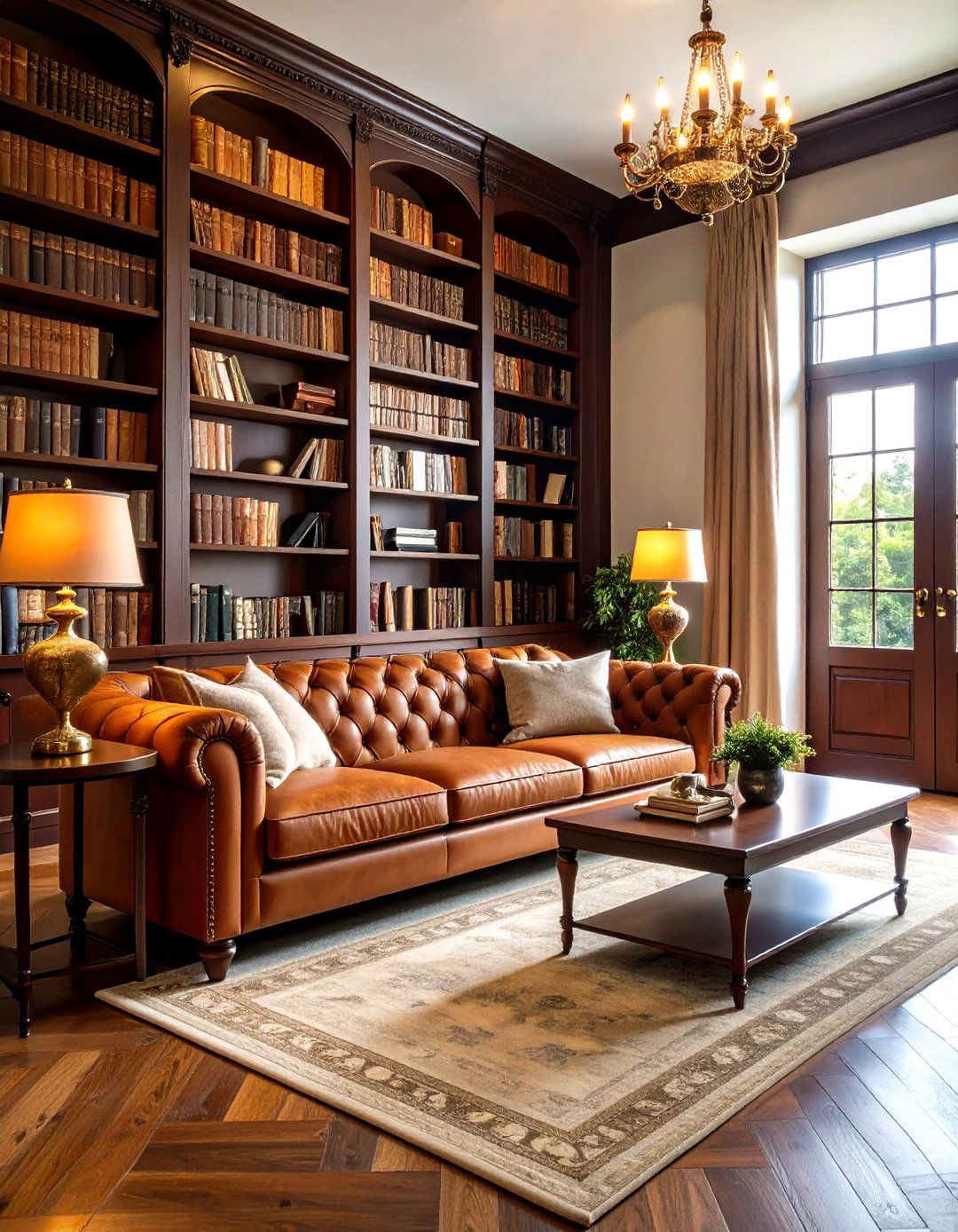 Dark Academia Living Room Library - 30 living room shelf ideas