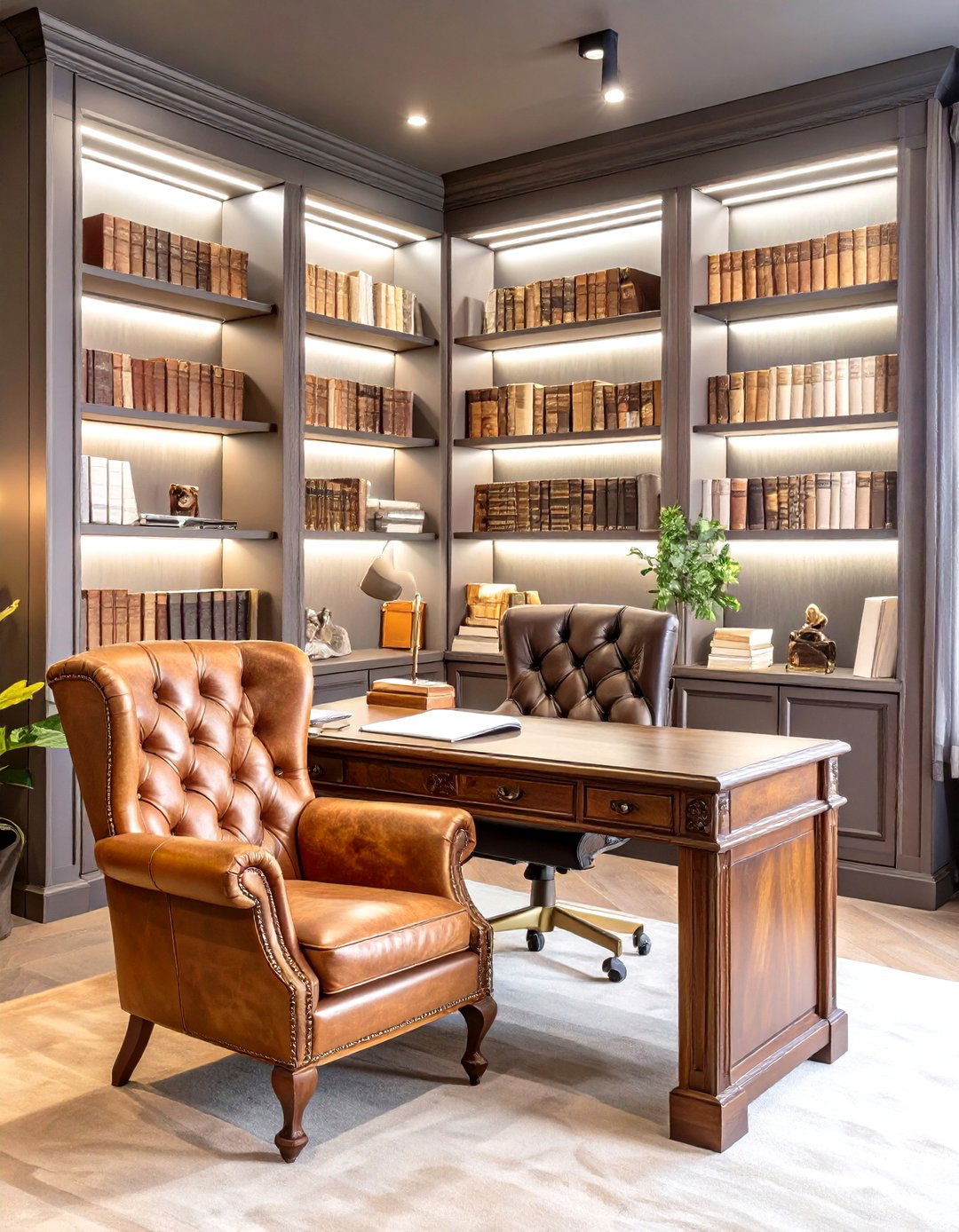 Dark Academia Moody Office Study - 30 office study room ideas