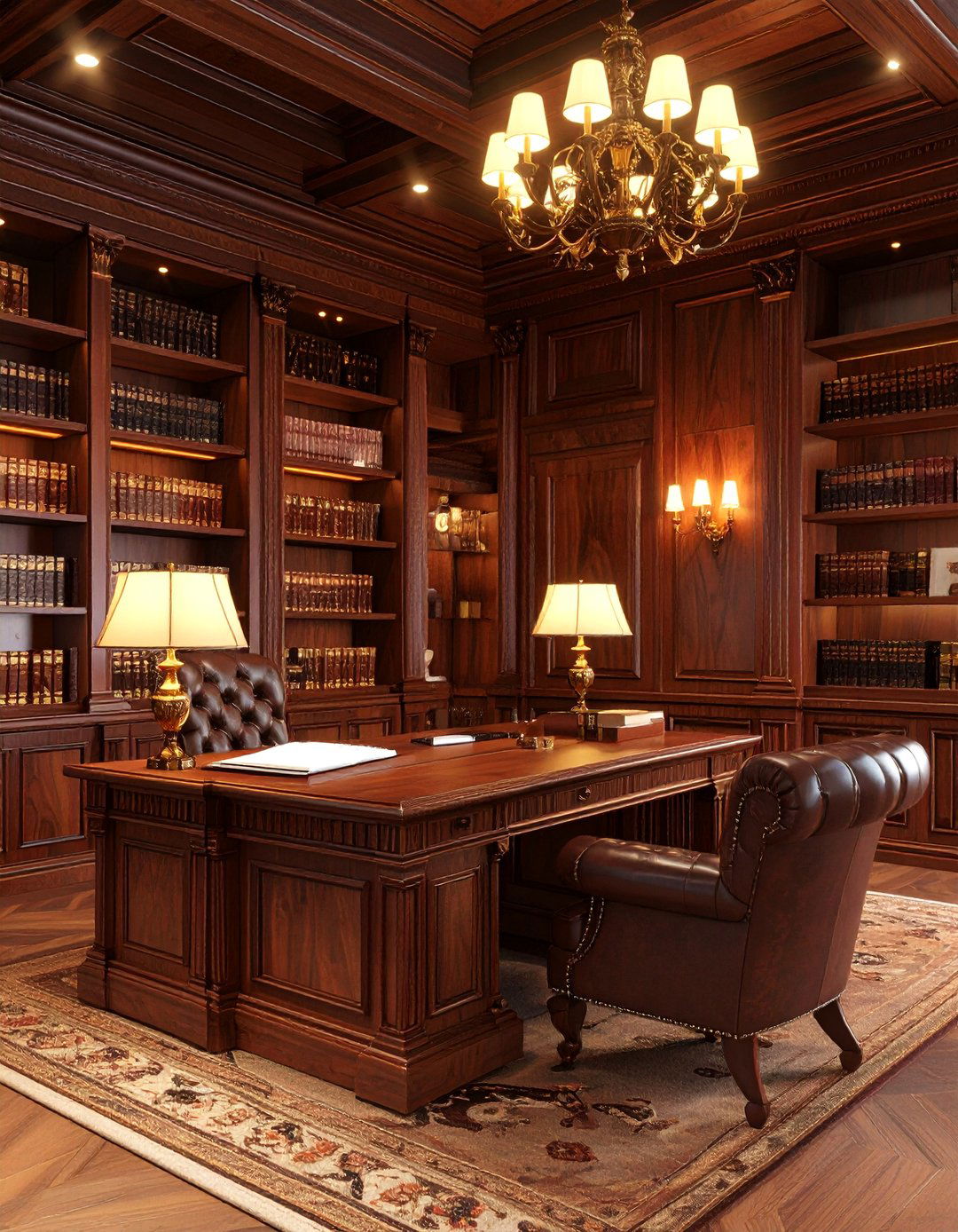 Dark Academia Study - 30 3d rendering interior design ideas