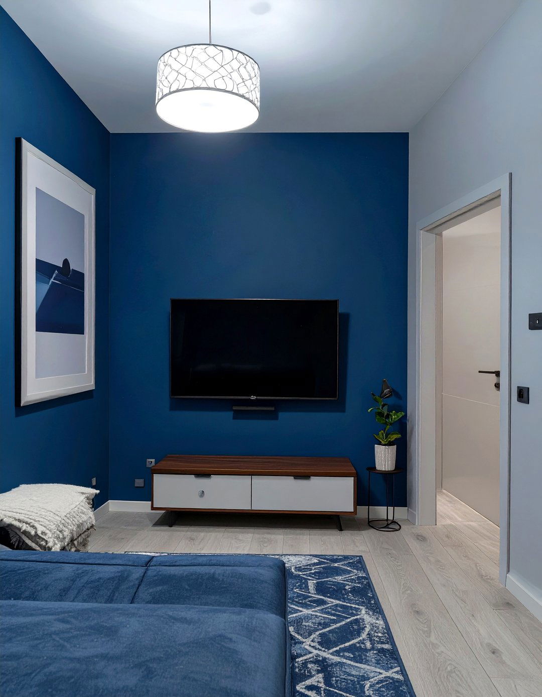 Dark And Moody Accent Wall - 30 narrow living room ideas with tv