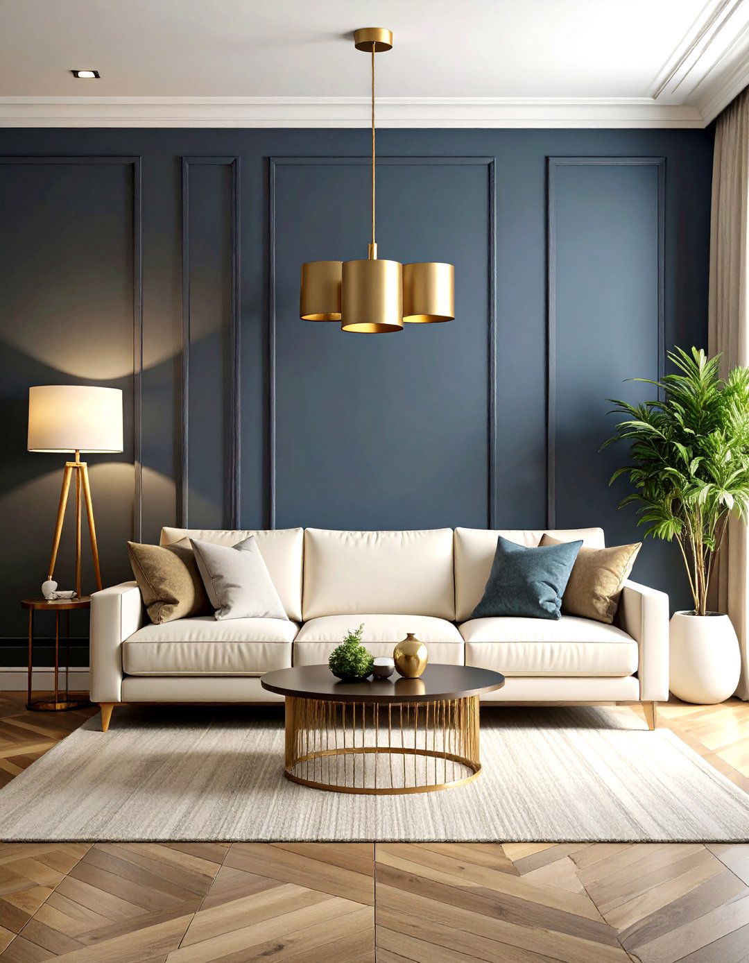 Dark And Moody Painted Living Room Wall - 30 accent wall ideas for living room