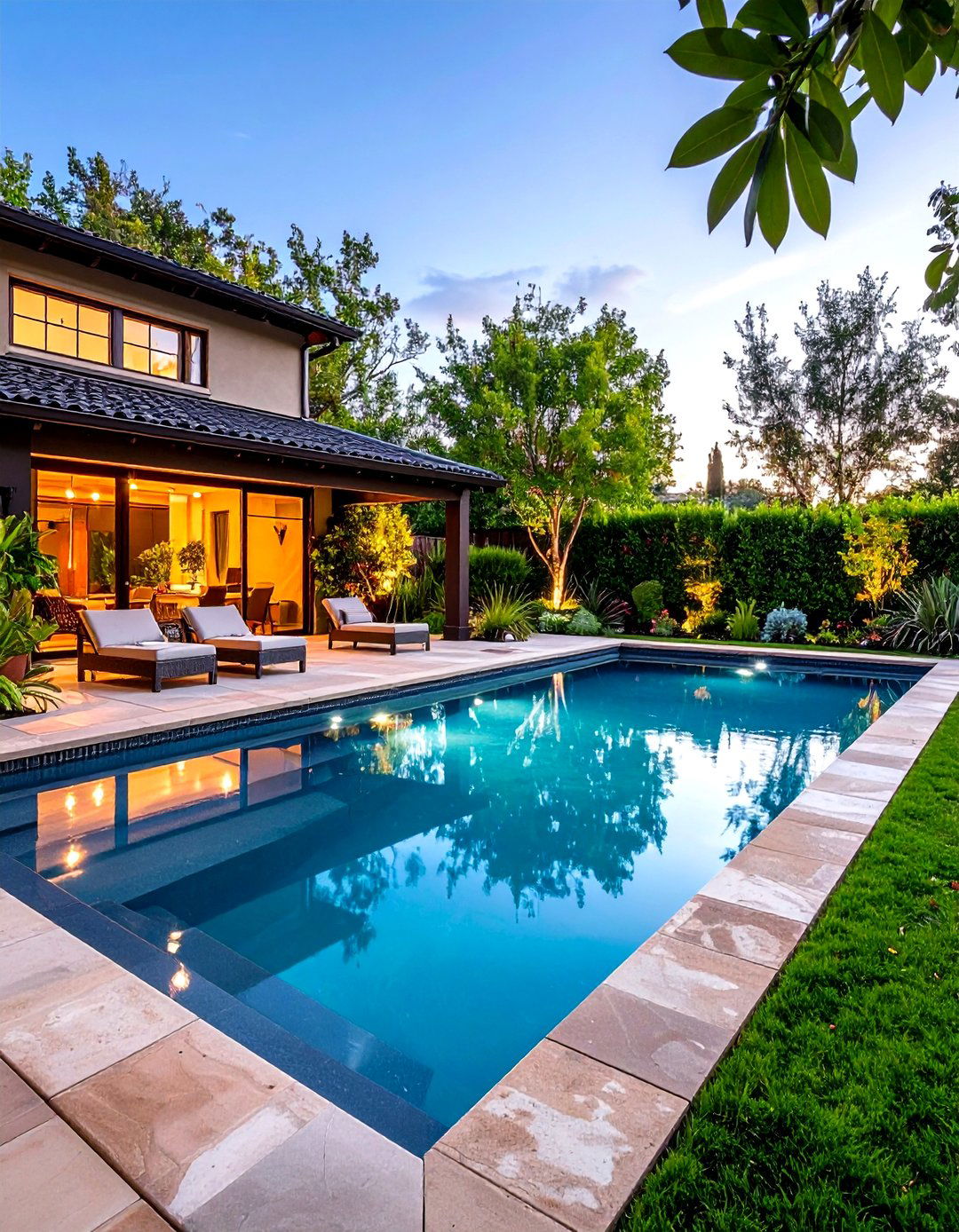 Dark Bottom Pool for a Lagoon Look - 30 pool landscape ideas