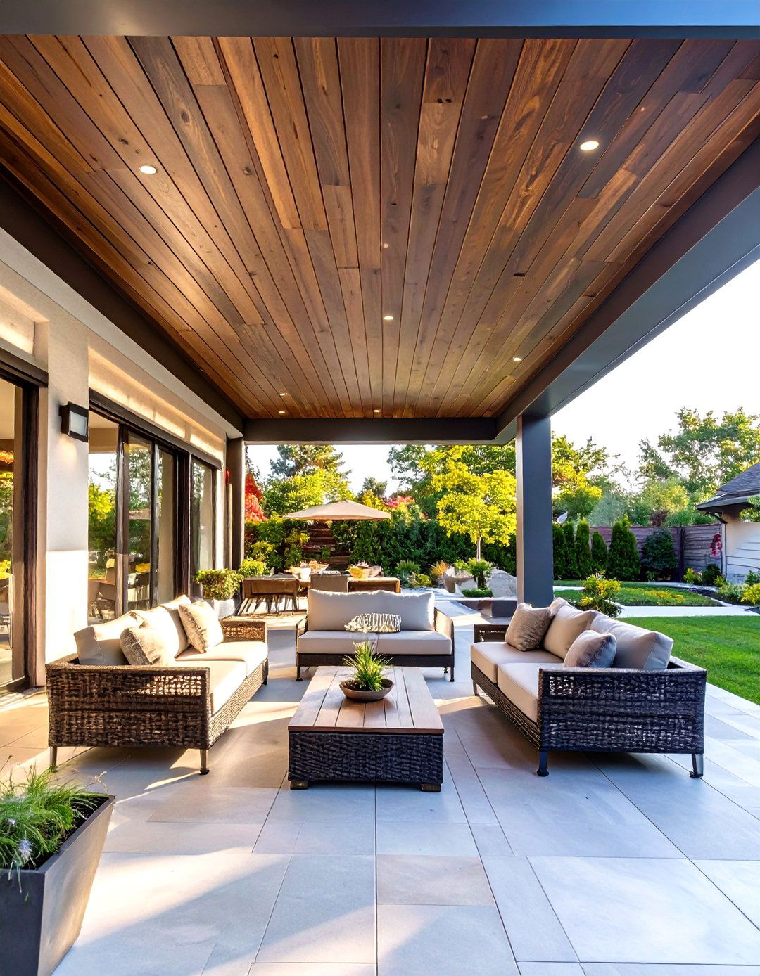 Dark Bronze Aluminum Ceiling - 30 waterproof under deck ceiling ideas