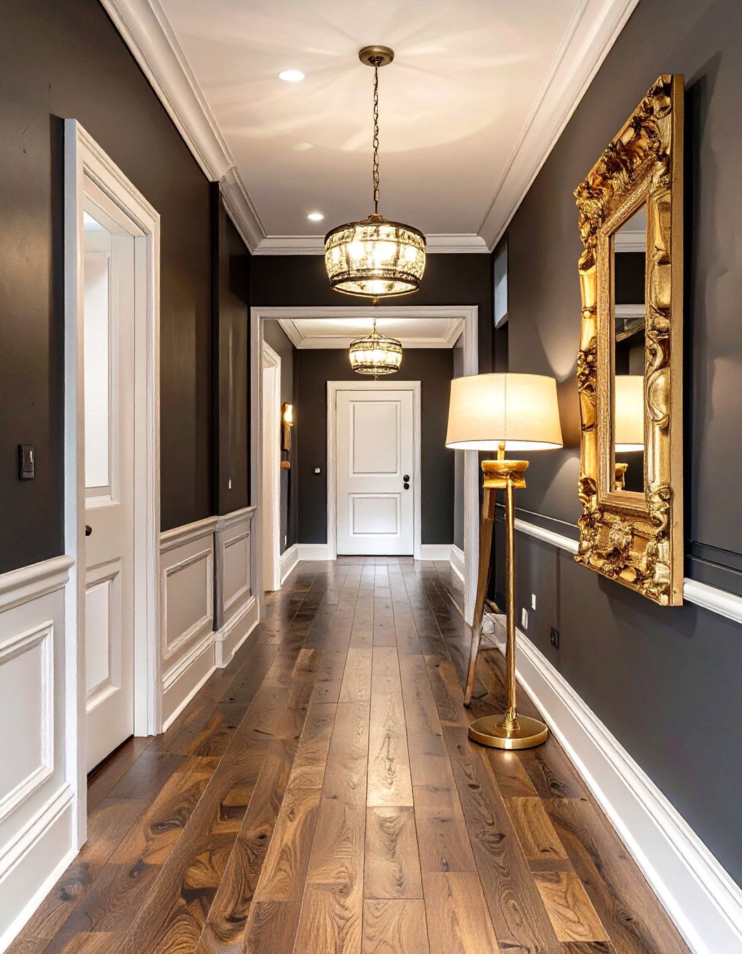 Dark Charcoal Hallway - 30 hallway paint ideas