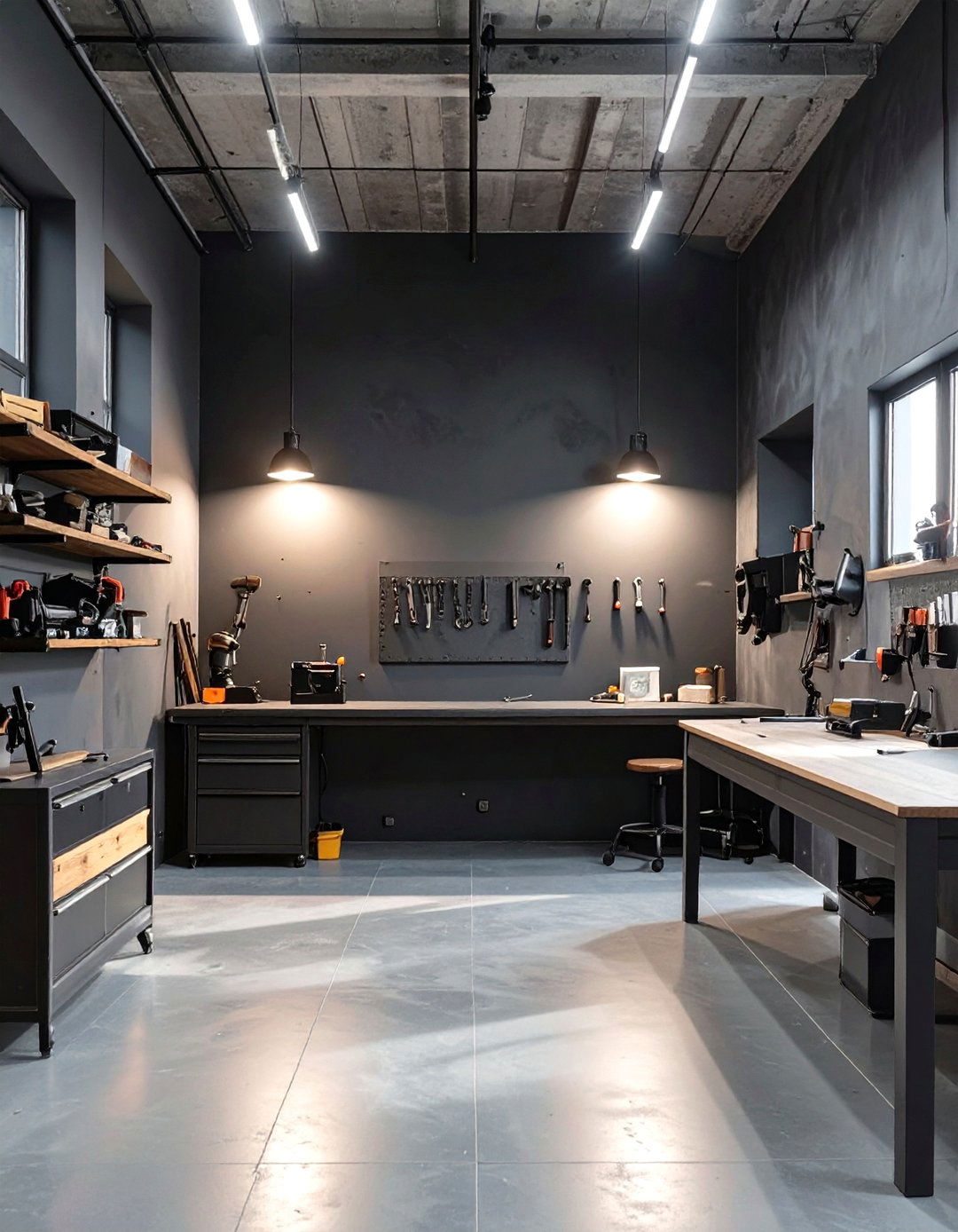 Dark Charcoal for a Moody Workshop - 30 garage wall paint ideas