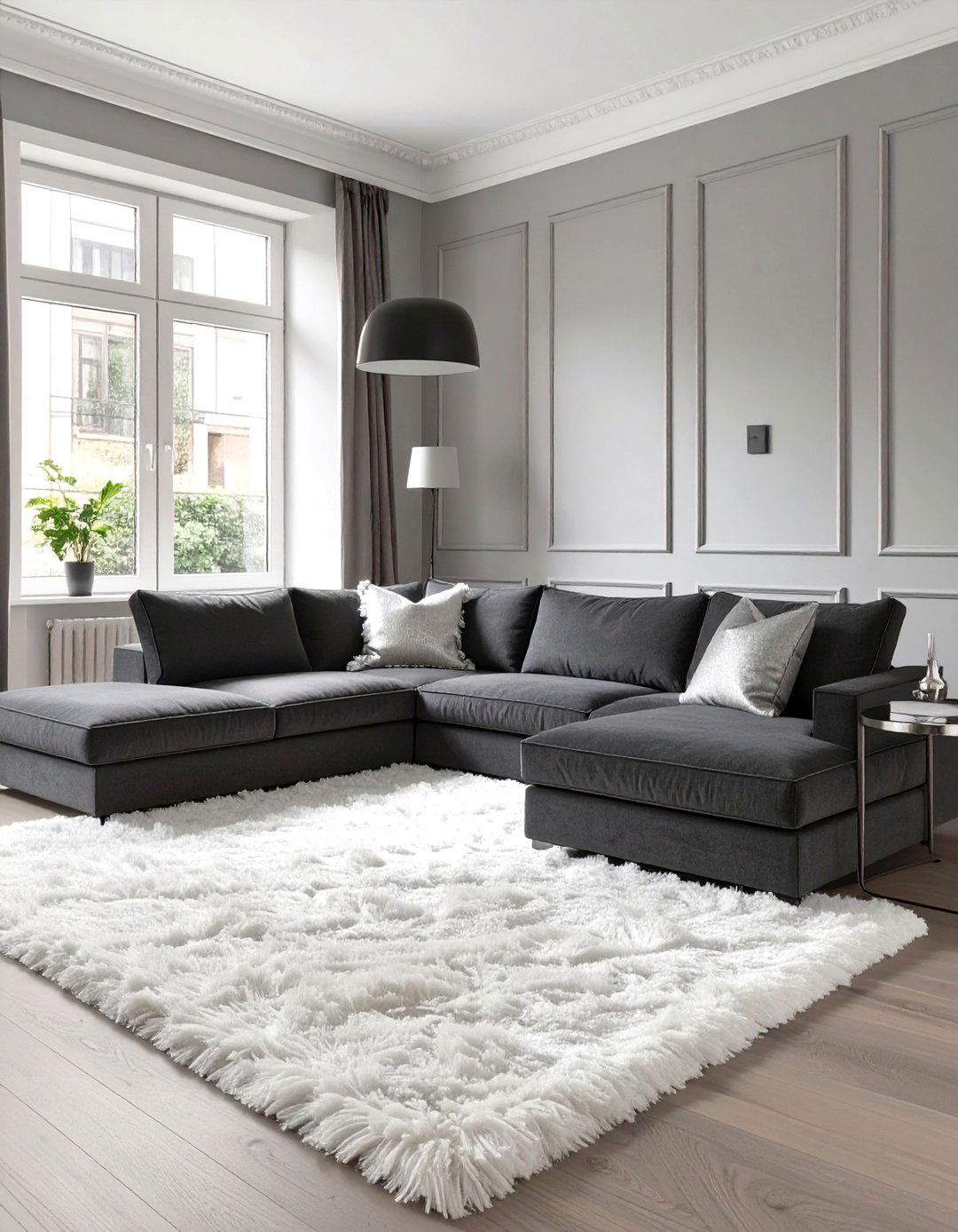 Dark Colored Sectional for a Dramatic Look - 30 sectional living room ideas