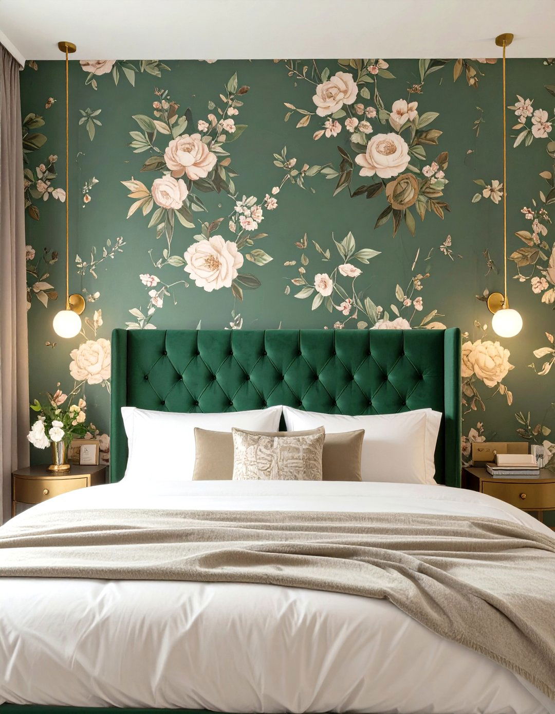 Dark Floral Moody Bedroom - 30 classy bedroom wallpaper designs