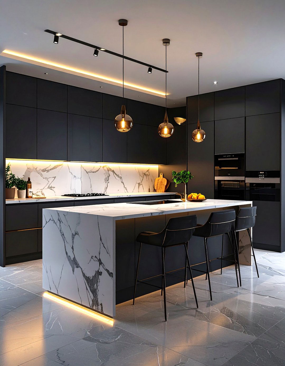 Dark Gray Moody Kitchen - 30 gray kitchen ideas