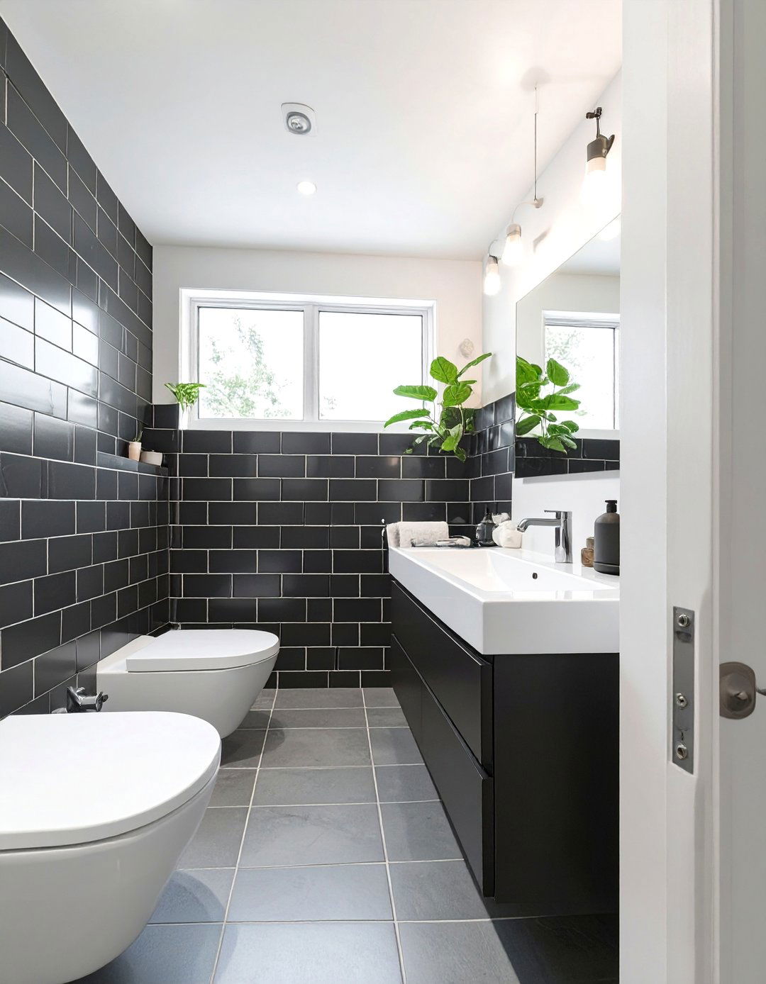 Dark Grout Definition Bathroom - 30 black and white small bathroom ideas