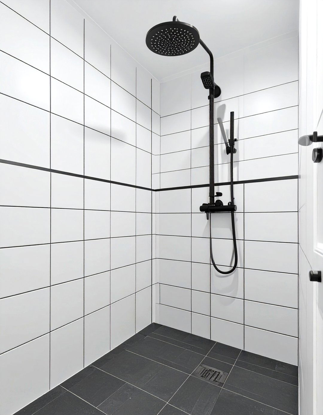 Dark Grout Small Shower Design - 30 small shower ideas