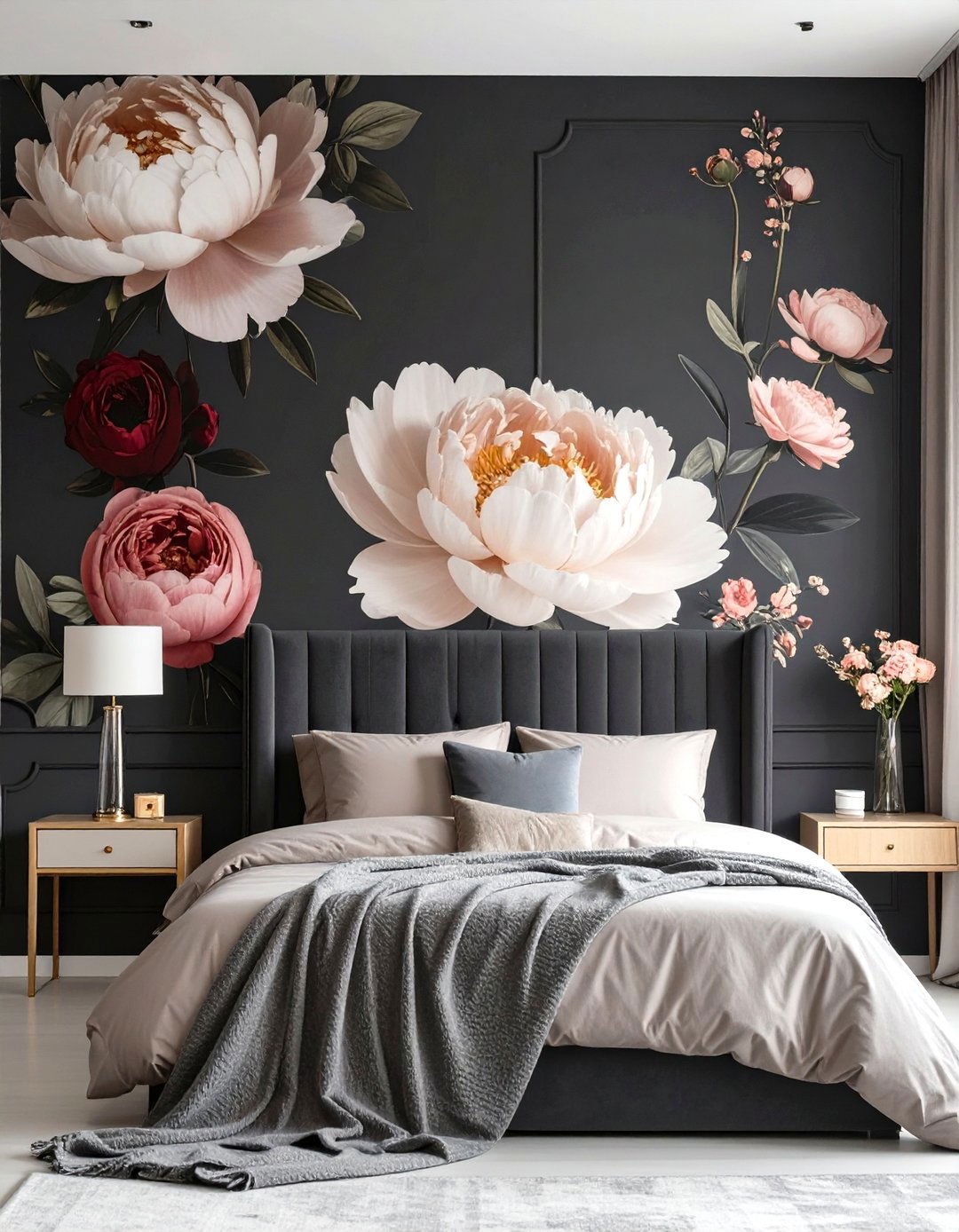 Dark Moody Floral Wallpaper - 30 wallpaper ideas for bedroom