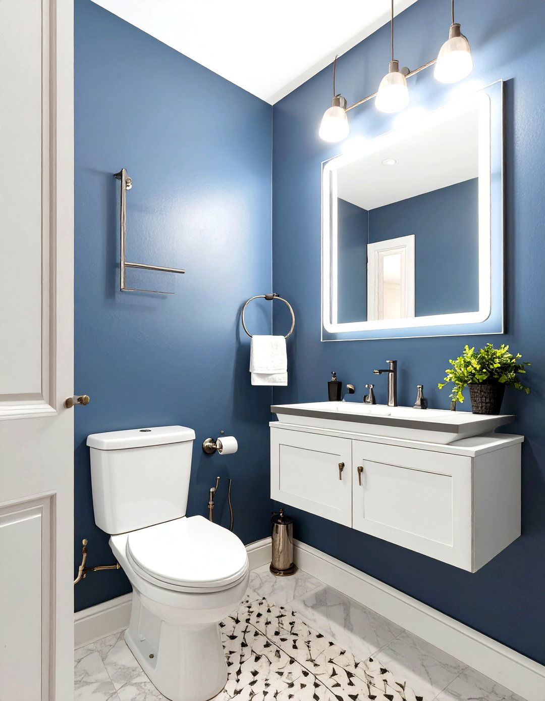 Dark Moody Paint for a Jewel Box Effect - 30 small half bathroom ideas