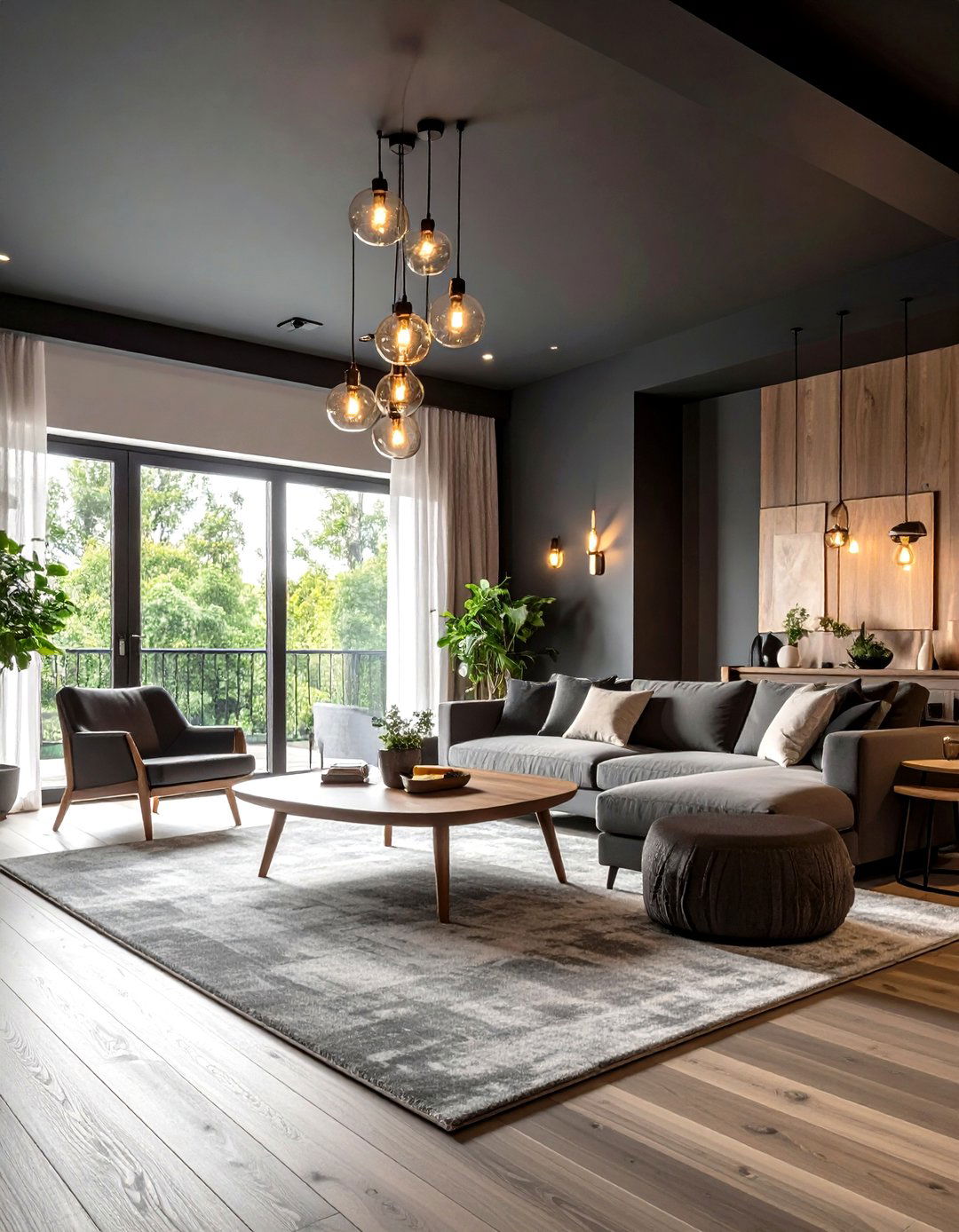 Dark Painted Ceiling for a Cozy Feel - 30 living room ceiling ideas