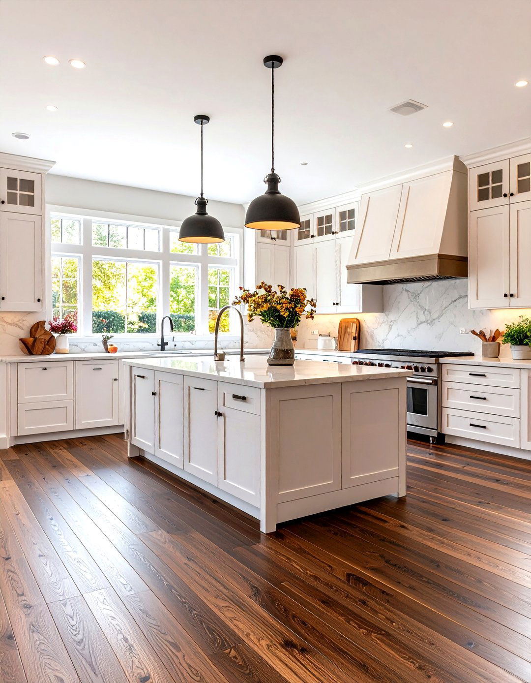 Dark Stained Hardwood Kitchen Floor - 30 kitchen floors ideas