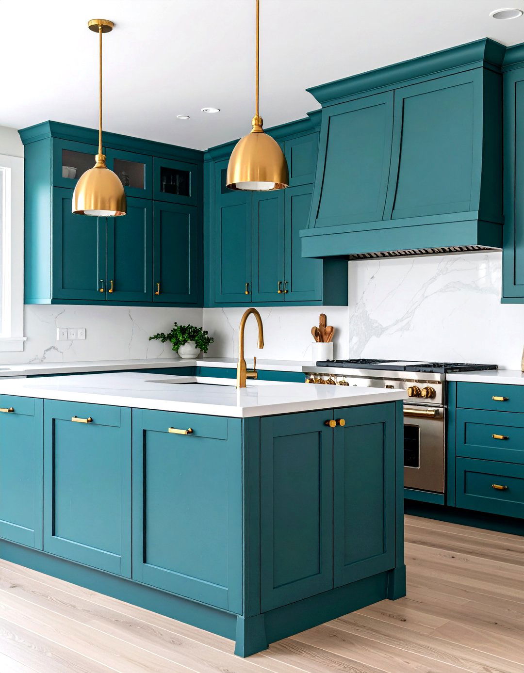 Dark Teal Painted Kitchen Cabinets - 30 painted kitchen cabinet ideas