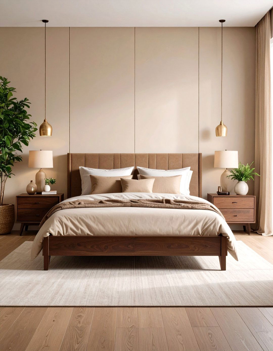 Dark Wood Furniture for Contrast - 30 pottery barn bedroom ideas
