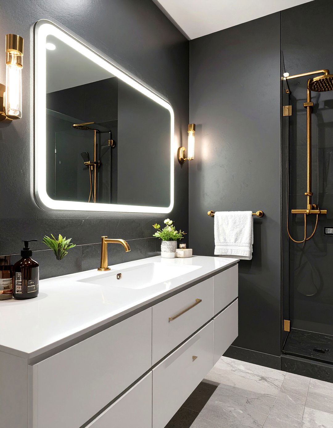 Dark and Dramatic Bathroom - 30 modern bathroom design photos ideas