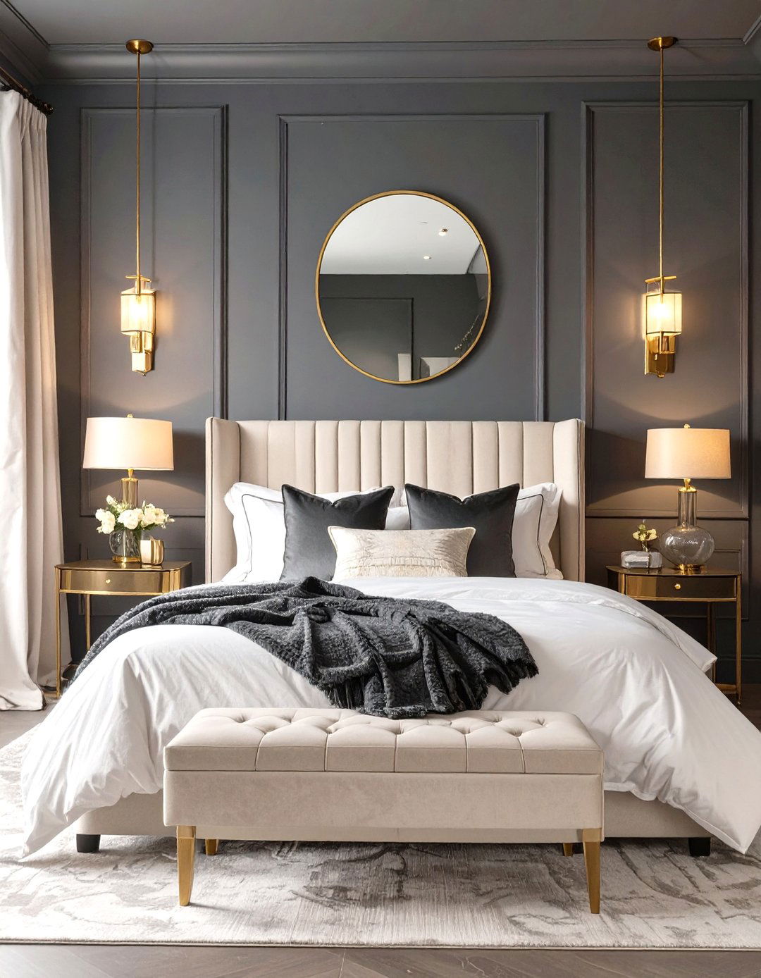 Dark and Dramatic Glam Bedroom - 30 glam bedroom ideas