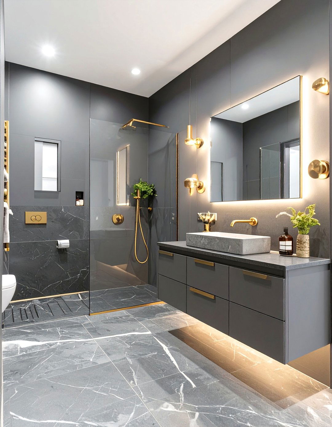 Dark and Moody Bathroom - 30 modern bathroom decor ideas
