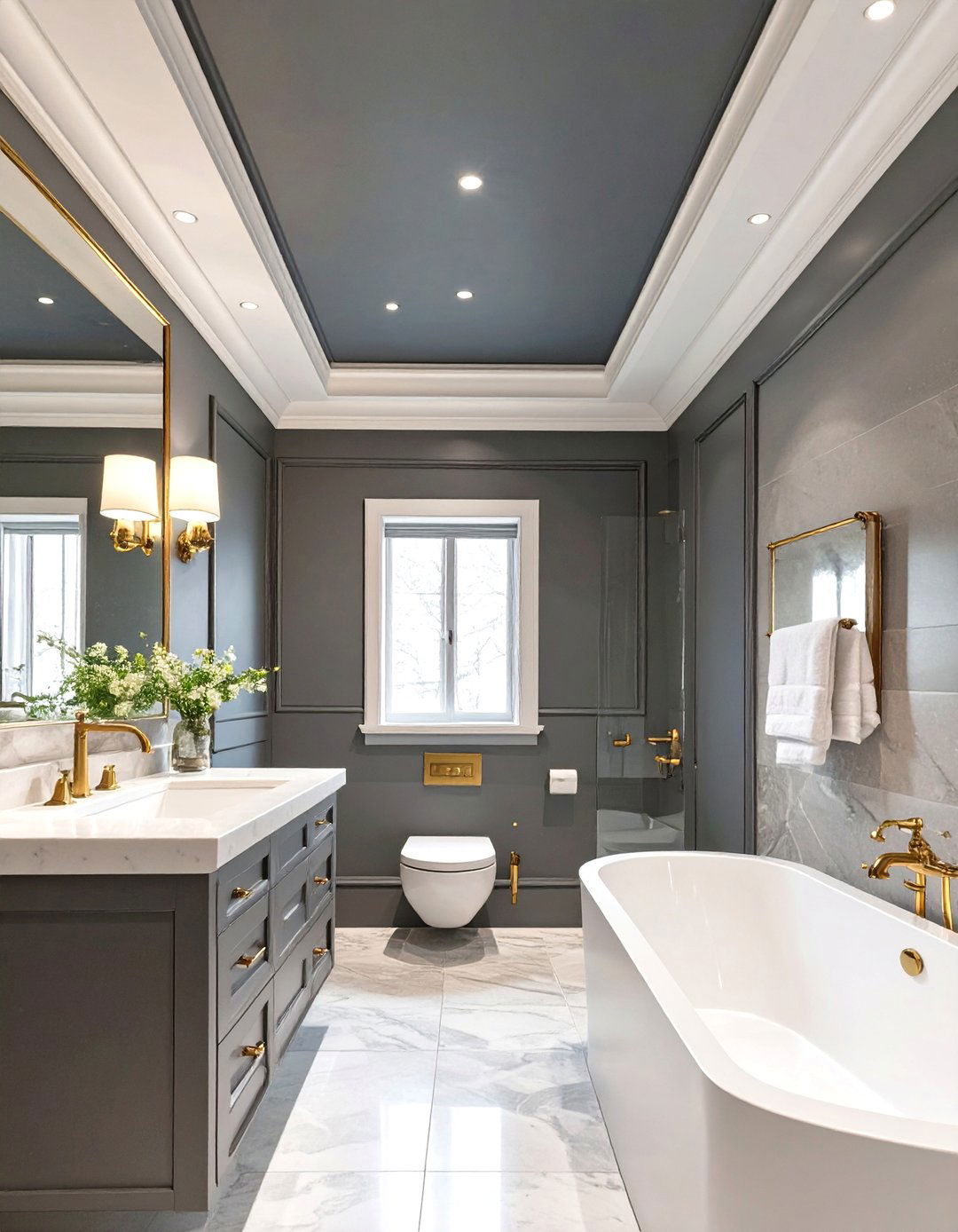 Dark and Moody Bathroom Ceiling - 30 bathroom ceiling ideas