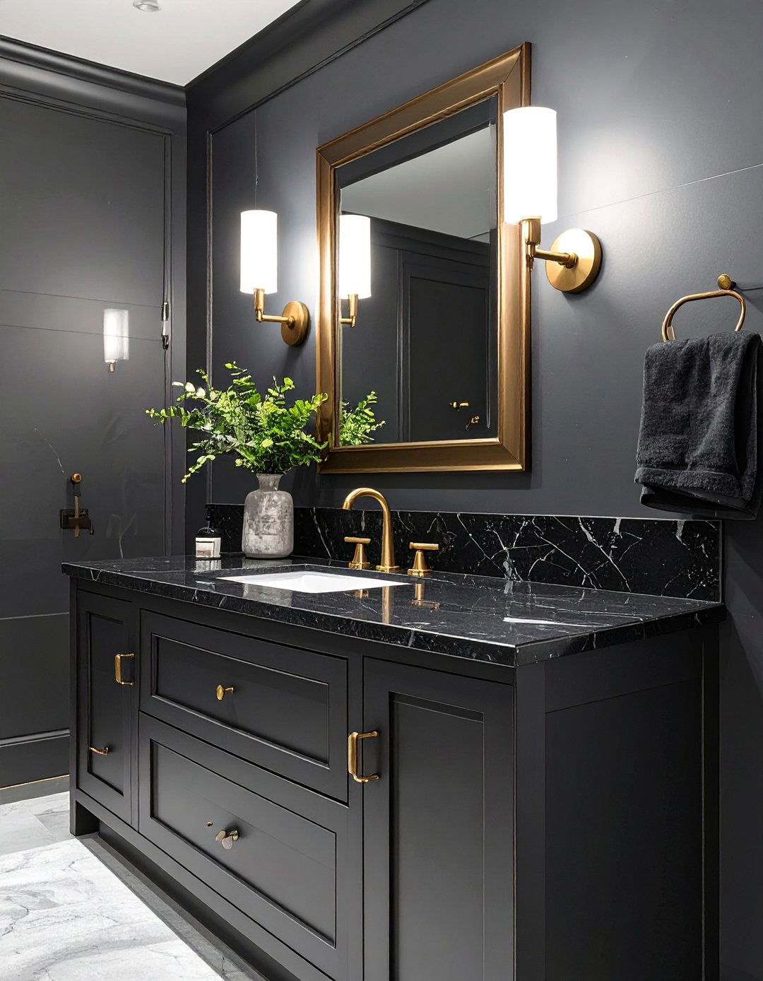 Dark and Moody Bathroom Vanity - 30 bathroom vanity decor ideas