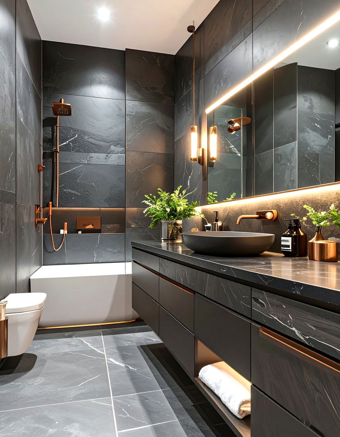 Dark and Moody Bathroom - 30 bathroom ideas modern
