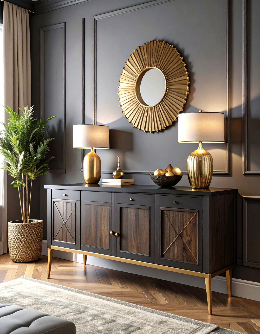 Dark and Moody Console Table - 30 entryway console table decor ideas