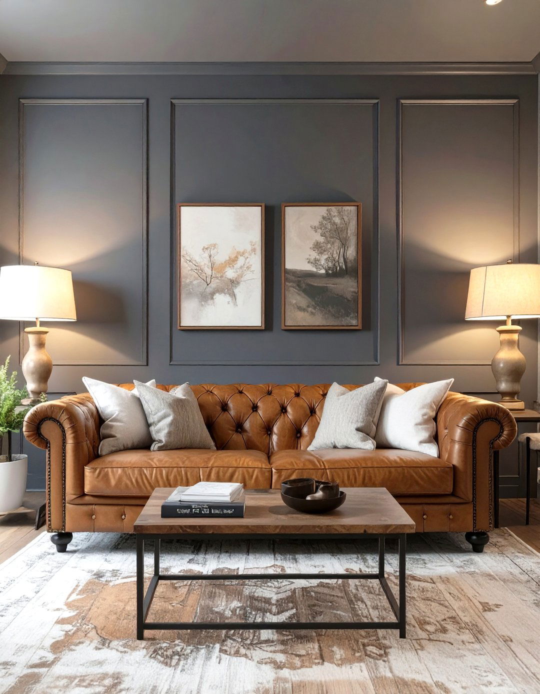 Dark and Moody Country Living Room - 30 country living room ideas