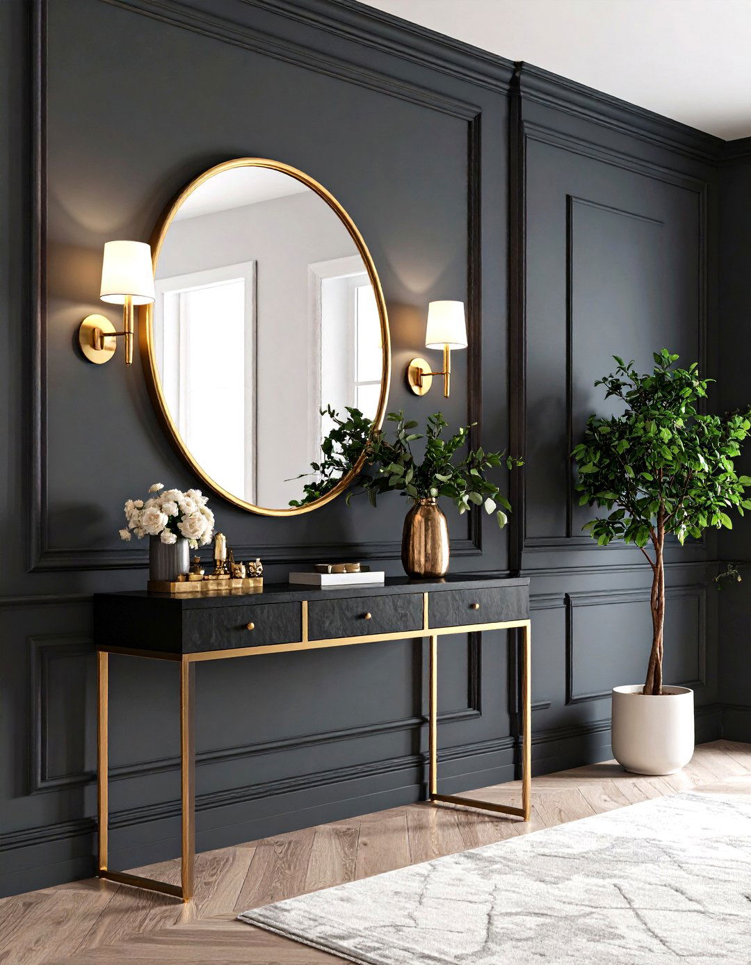 Dark and Moody Entryway - 30 entryway inspiration