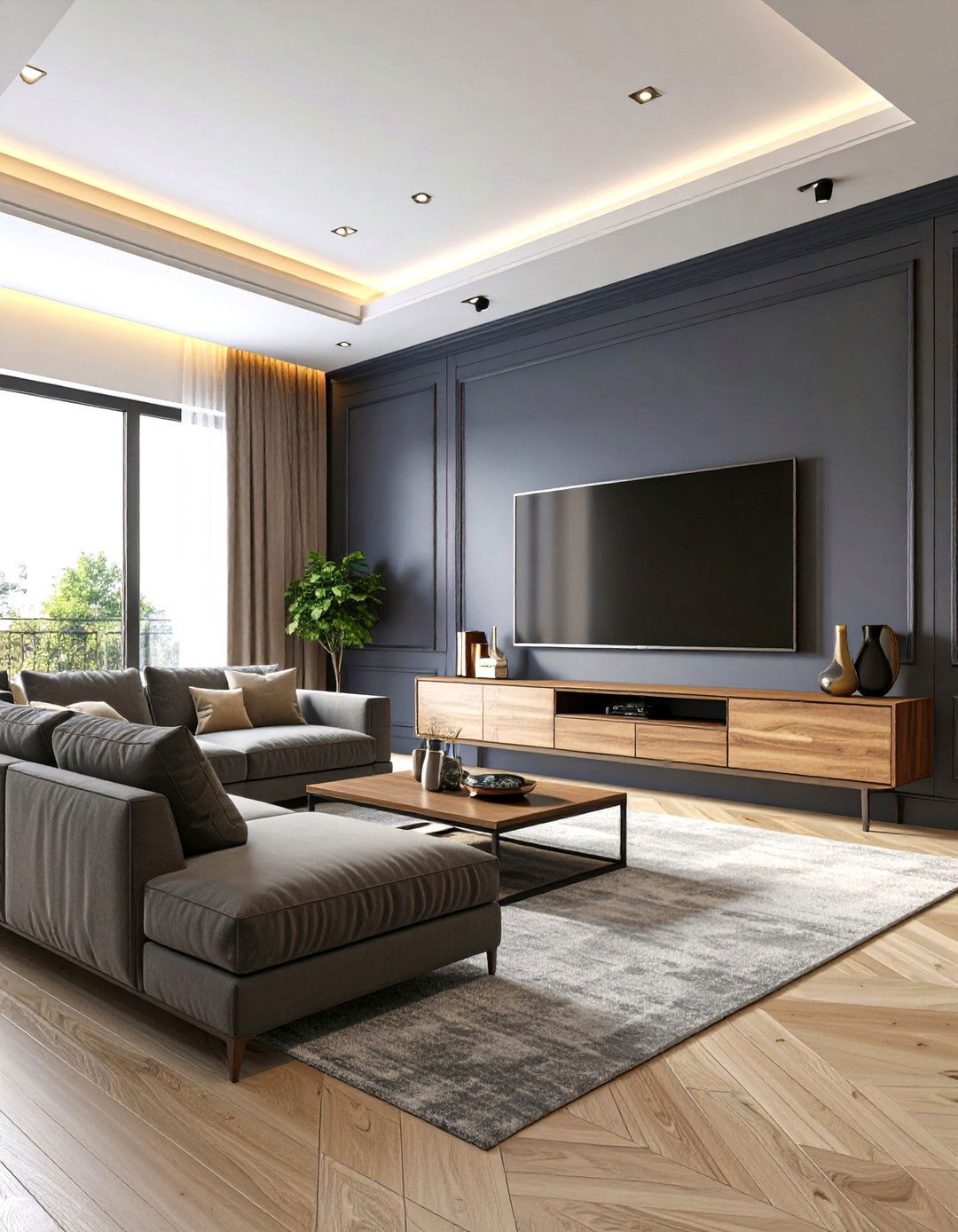 Dark and Moody Family Room for Cinema Experience - 30 family room ideas with tv