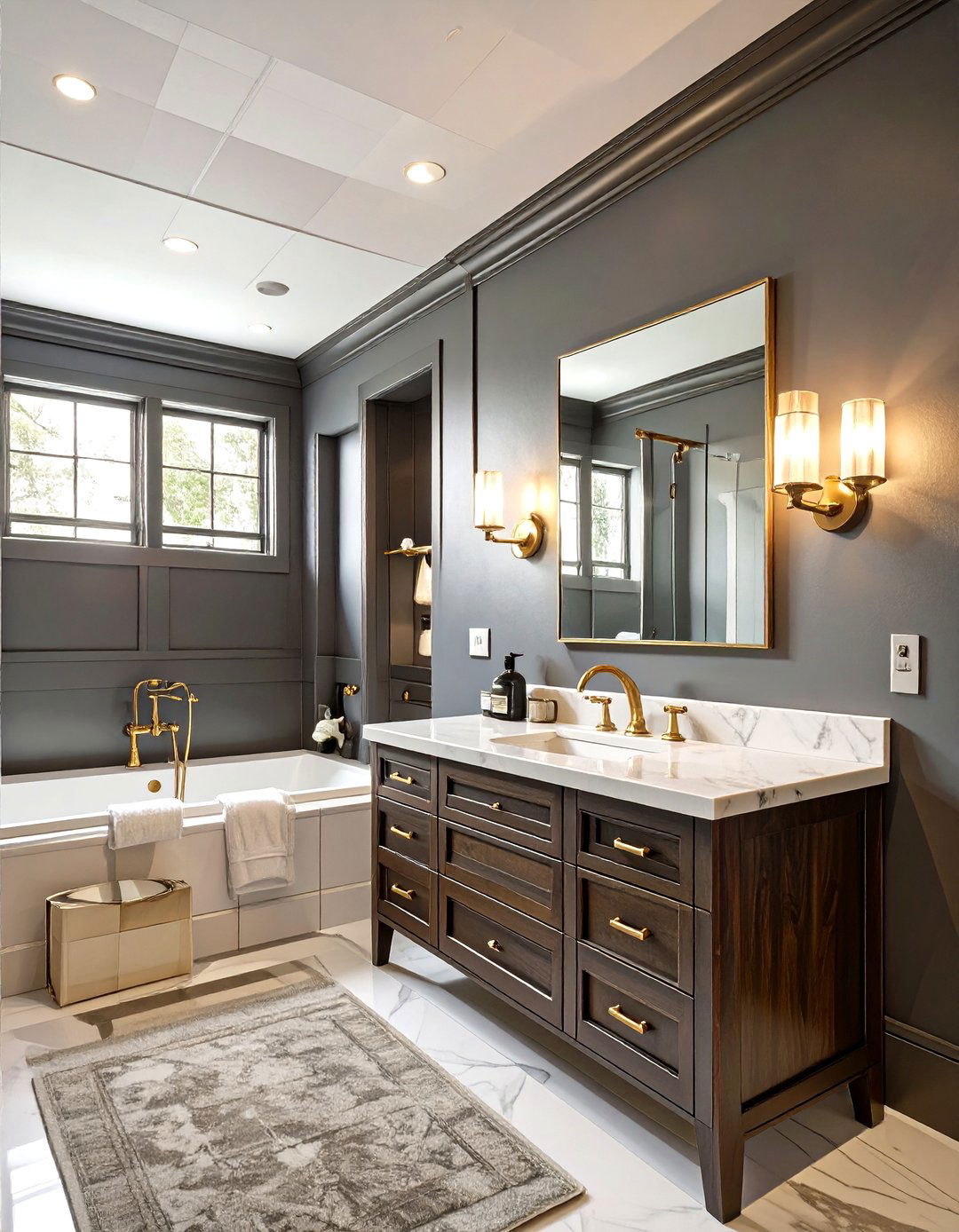 Dark and Moody Guest Bathroom - 30 modern guest bathroom ideas