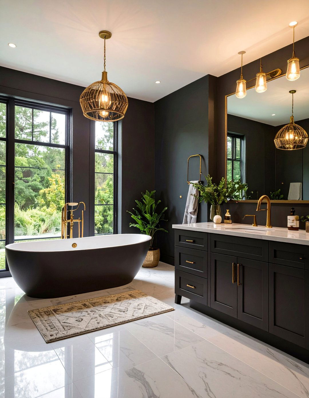 Dark and Moody Paint in a Bathroom - 30 12 bathroom ideas