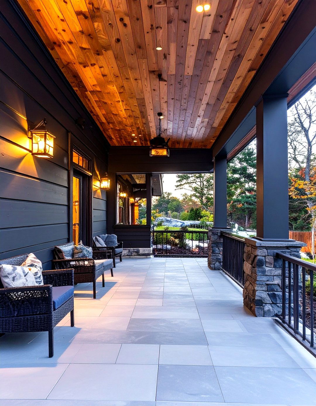 Dark and Moody Porch Palette - 30 house modern front porch ideas