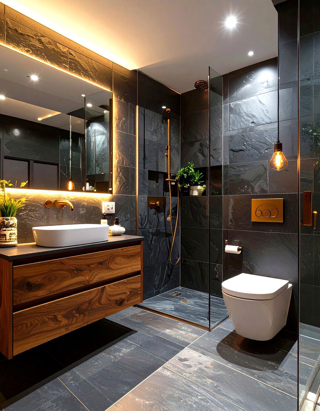 Dark and Moody Wet Bathroom - 30 wet bathroom ideas