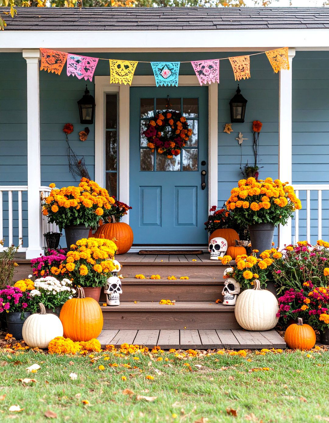 Day of the Dead Altar Porch - 30 halloween front porch ideas