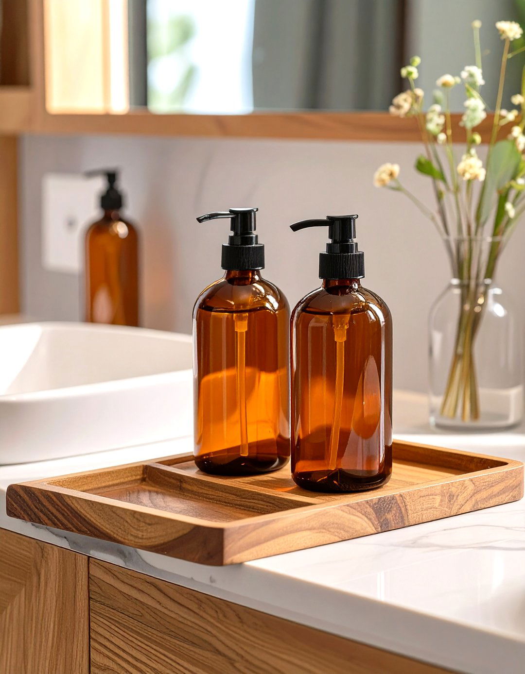 Decant Your Soaps and Lotions - 30 spa like bathroom ideas